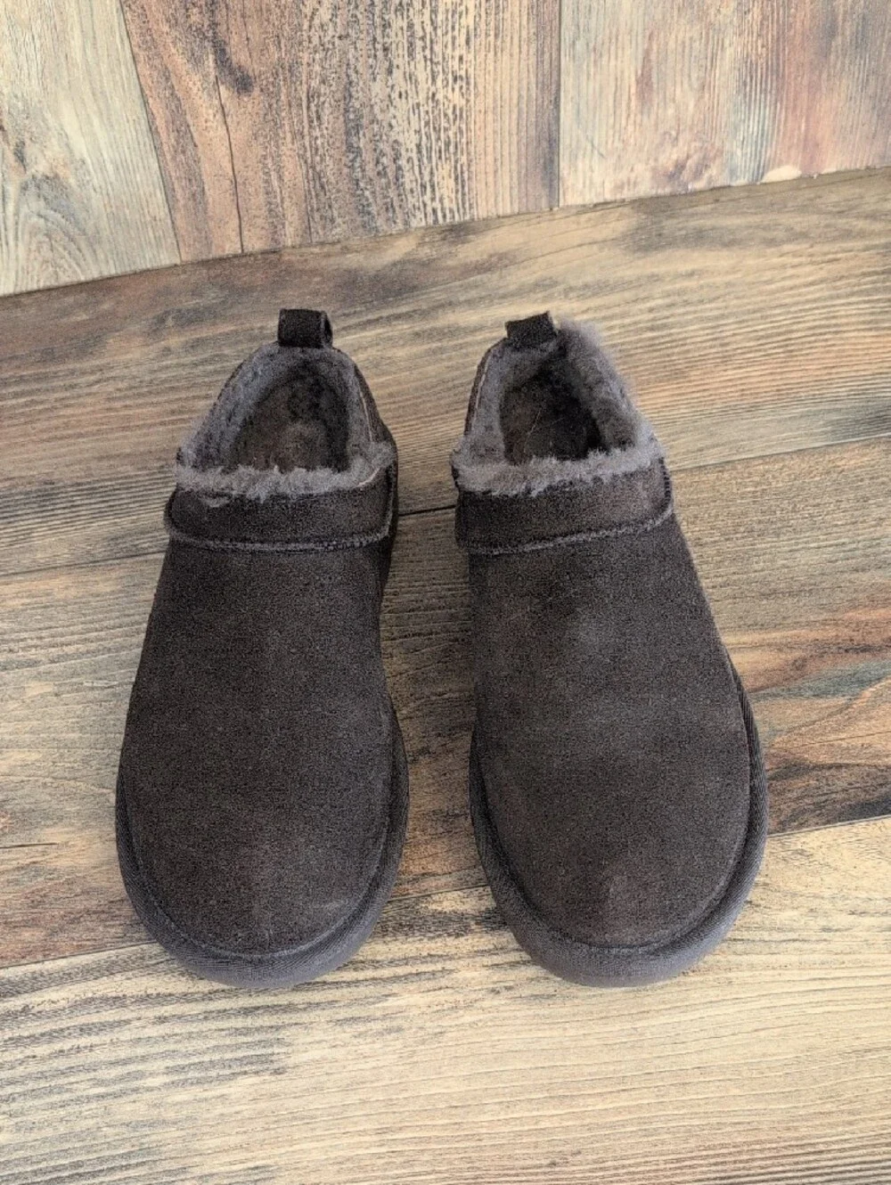 UGG 1173891 Brown Classic Micro Slip On Ankle Booties Boots                540A